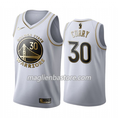 Maglia NBA Golden State Warriors Stephen Curry 30 Nike 2019-20 Bianco Golden Edition Swingman - Uomo